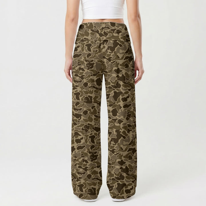 Christianartworkshop Earthtone Camo High Waisted Palazzo Women's Wide Leg Pants - image 2