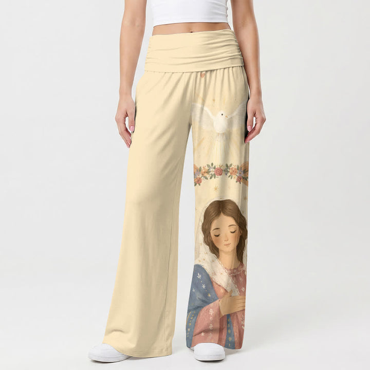 Christianartworkshop Dove Grace Foldover Lounge Women's Wide Leg Pants - image 1