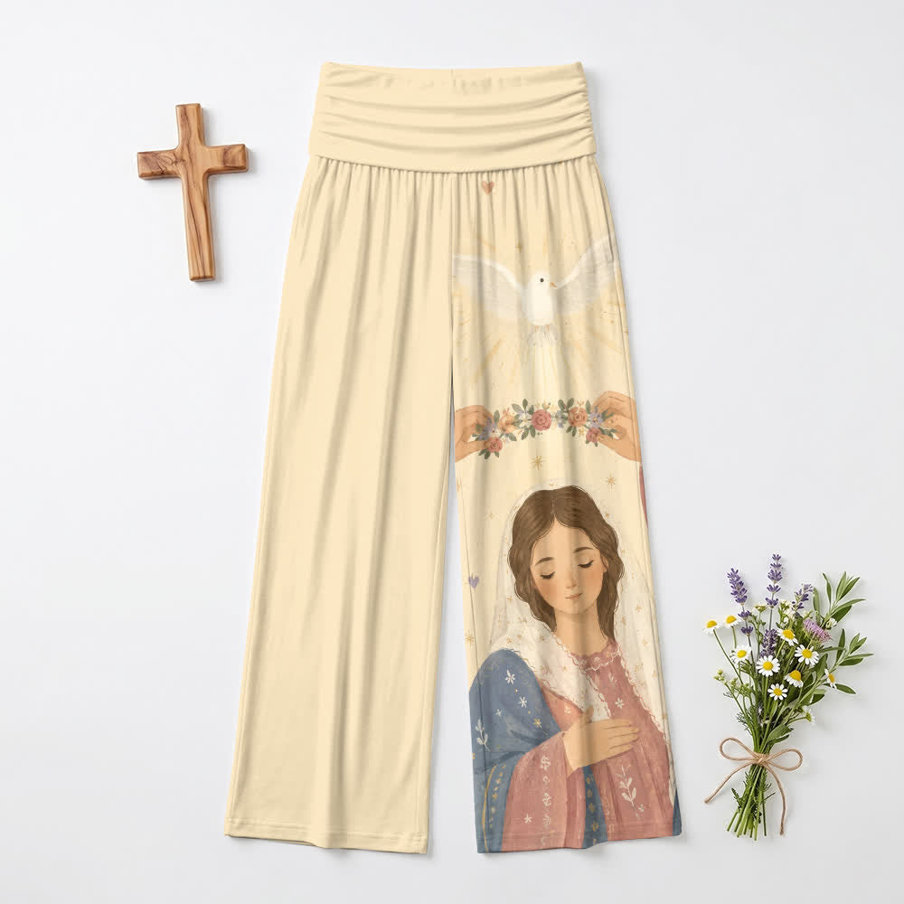Christianartworkshop Dove Grace Foldover Lounge Women's Wide Leg Pants - US22,UK/AU26,EU54 - image 0