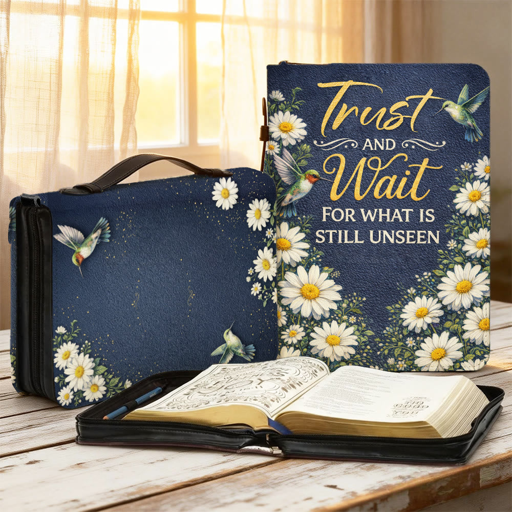 Christianartworkshop Trust And Wait Romans 8:24 Daisy & Hummingbird Bible Cover - 2XL - Regular (No Custom) - image 1