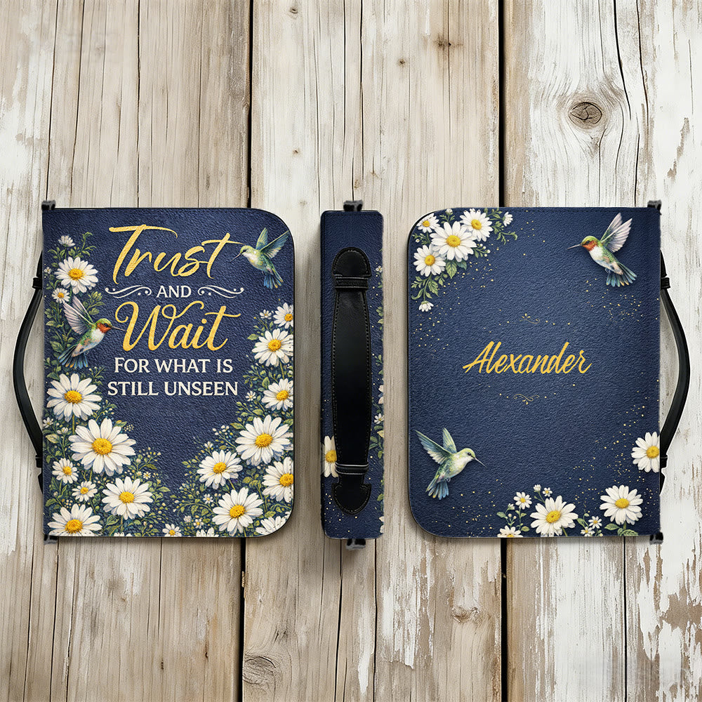Christianartworkshop Trust And Wait Romans 8:24 Daisy & Hummingbird Bible Cover - image 12
