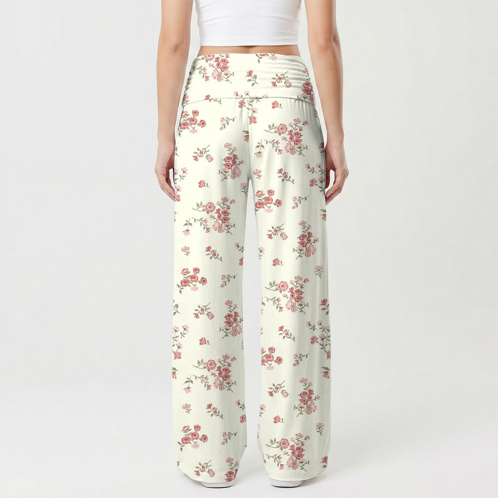 Christianartworkshop Rose Heart Foldover Lounge Women's Wide Leg Pants - image 2