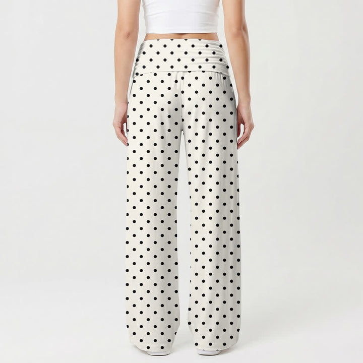 Christianartworkshop Matthew 19:26 Polka Dot Foldover Womens Wide Leg Pants - image 2