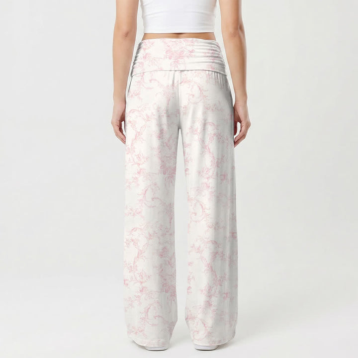 Christianartworkshop Blush Toile Crest Lounge Women's Wide Leg Pants - image 2