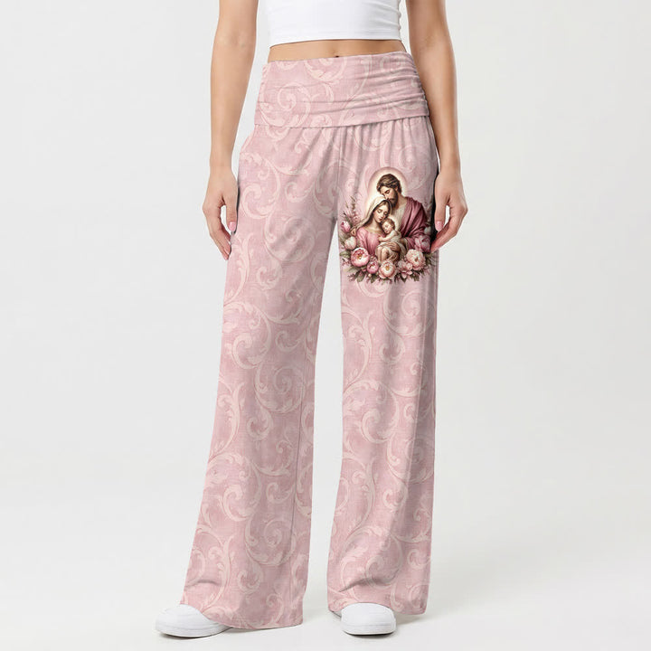 Christianartworkshop Blush Mother And Child Women’s Wide Leg Pants - image 1