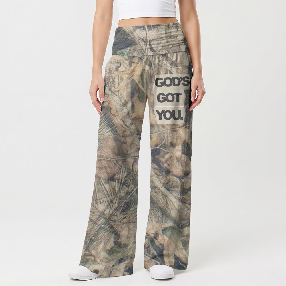 Christianartworkshop God’s Got You Camo High Waist Women’s Wide Leg Pants - image 1