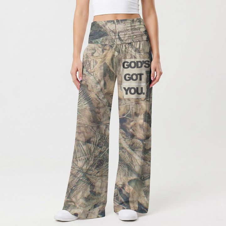 Christianartworkshop God’s Got You Camo High Waist Women’s Wide Leg Pants - image 1