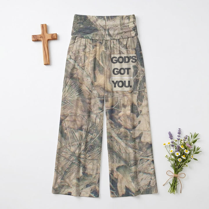 Christianartworkshop God’s Got You Camo High Waist Women’s Wide Leg Pants - US22,UK/AU26,EU54 - image 0