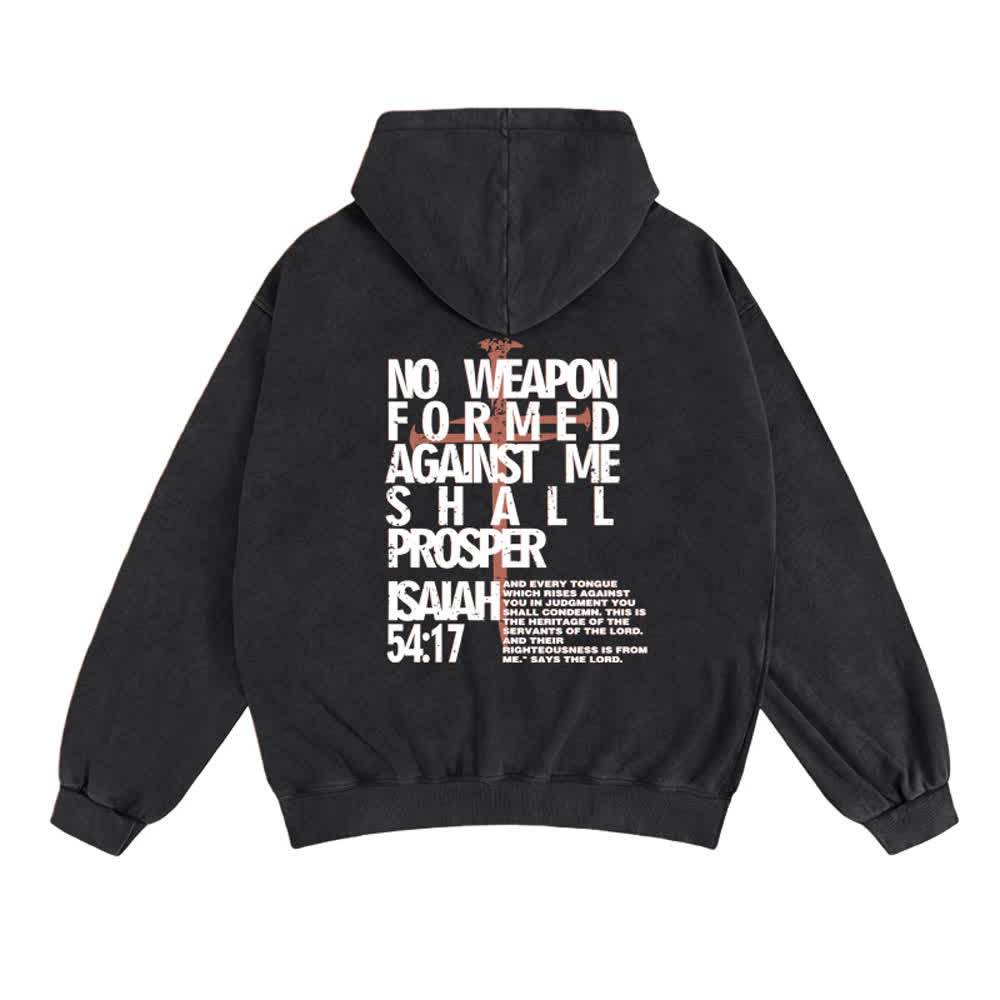 Christianartworkshop Isaiah 54 17 Vintage Wash Zip-Up Hooded Jacket - image 1