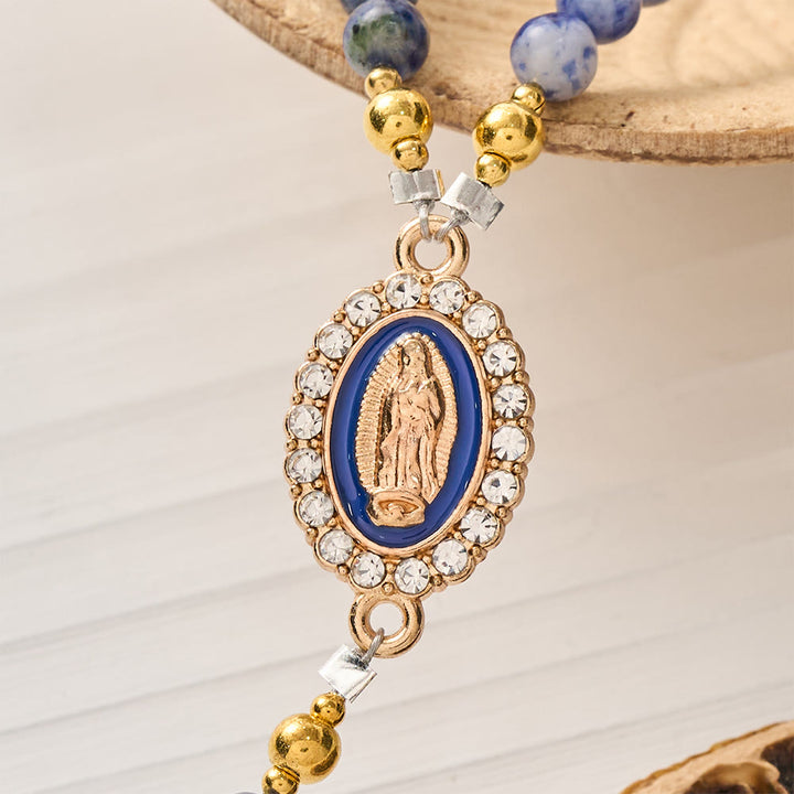 Christianartworkshop Magnetic Strawberry Agate Rosary Bracelet: Emblem of Divine Grace & Purity - image 9