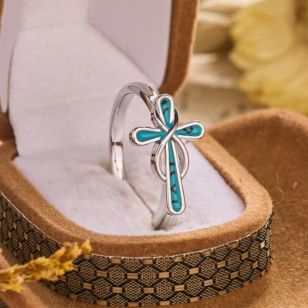 Christianartworkshop Dainty Intertwined Cross Infinity Ring: Symbol of Unbroken Divine Shelter - US 10 - image 0