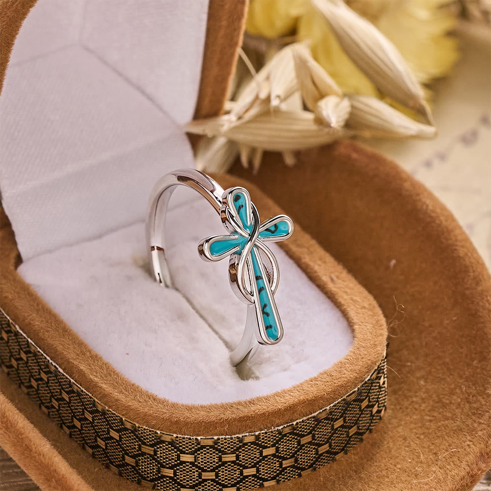 Christianartworkshop Dainty Intertwined Cross Infinity Ring: Symbol of Unbroken Divine Shelter - image 1