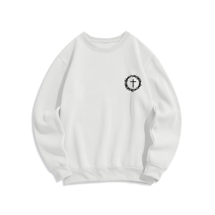 Christianartworkshop Three Days Thorn Cross Back Print Fleece Sweatshirt - image 5