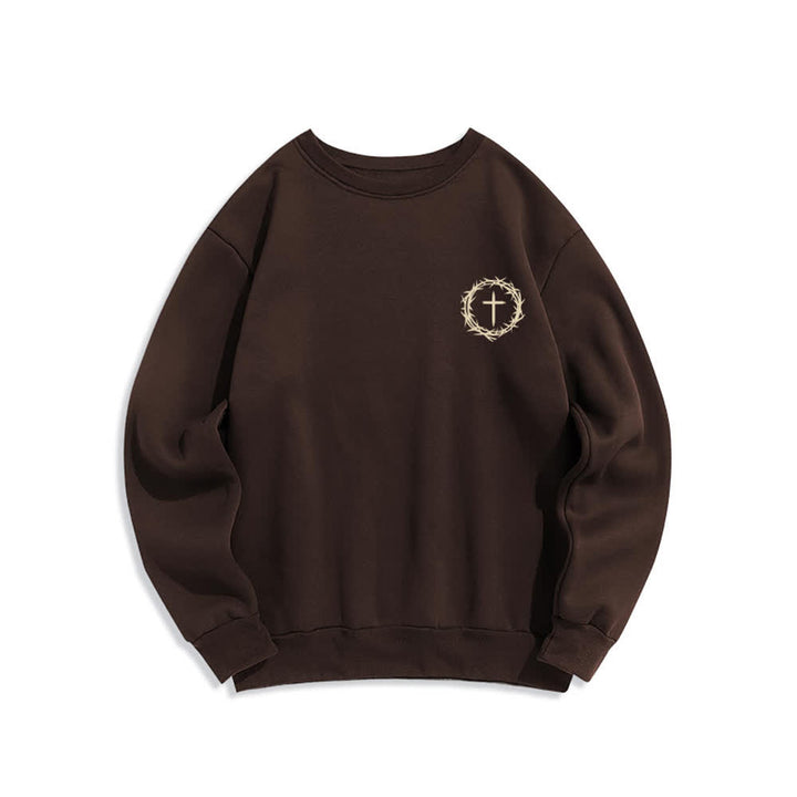 Christianartworkshop Three Days Thorn Cross Back Print Fleece Sweatshirt - image 2