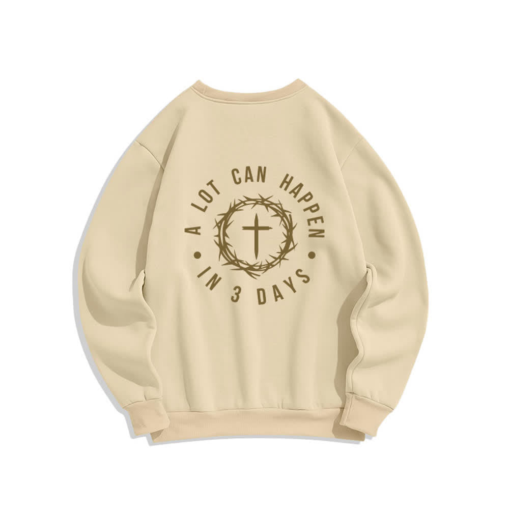 Christianartworkshop Three Days Thorn Cross Back Print Fleece Sweatshirt - image 15