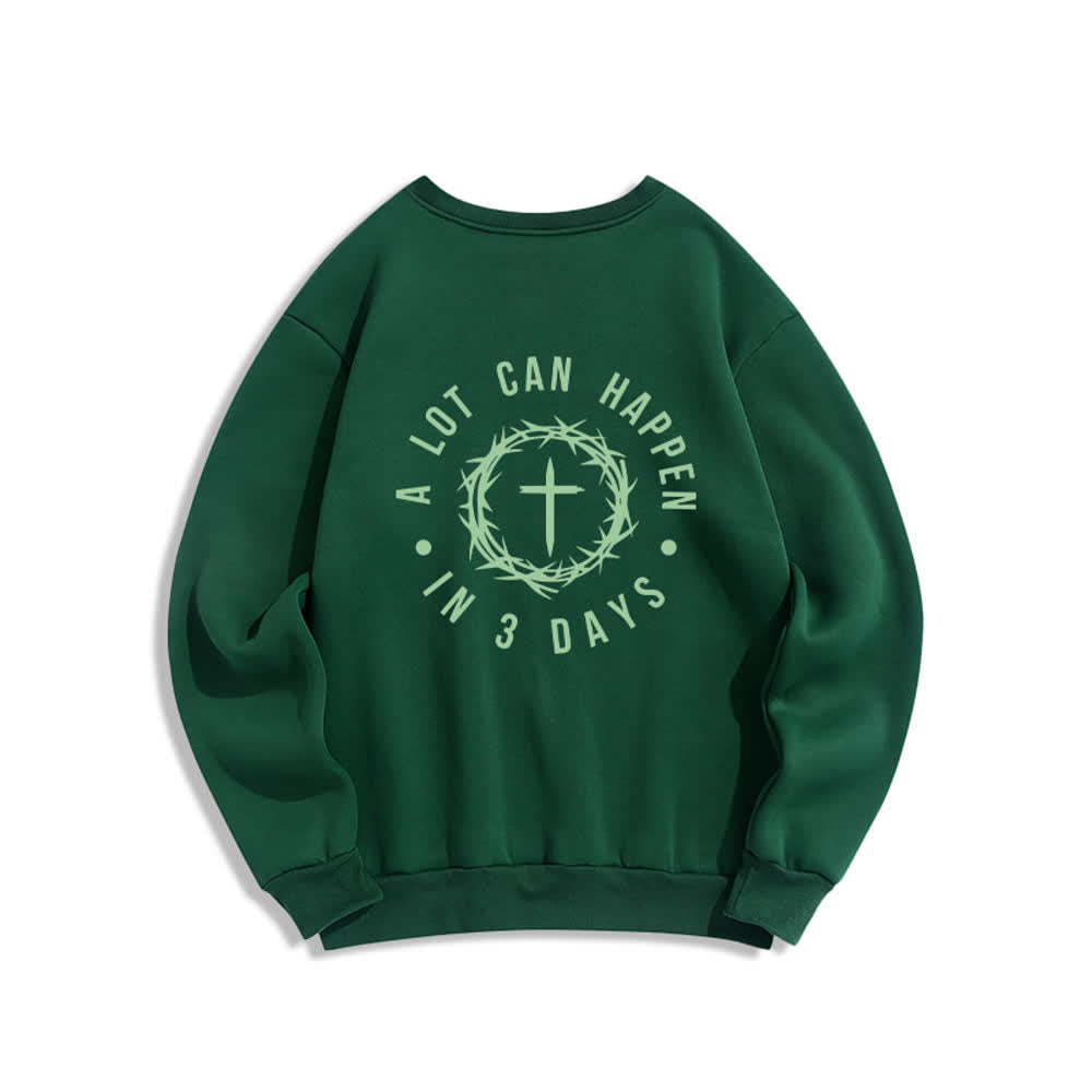 Christianartworkshop Three Days Thorn Cross Back Print Fleece Sweatshirt - image 10