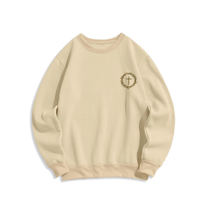 Christianartworkshop Three Days Thorn Cross Back Print Fleece Sweatshirt - image 16