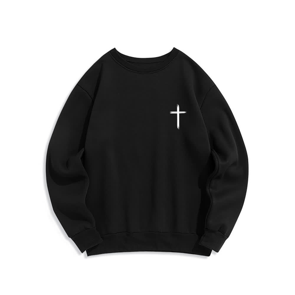 Christianartworkshop Love In Bloom Cross Back Print Fleece Sweatshirt - image 5