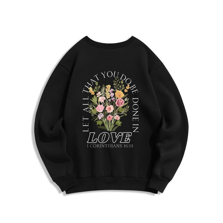 Christianartworkshop Love In Bloom Cross Back Print Fleece Sweatshirt - image 4