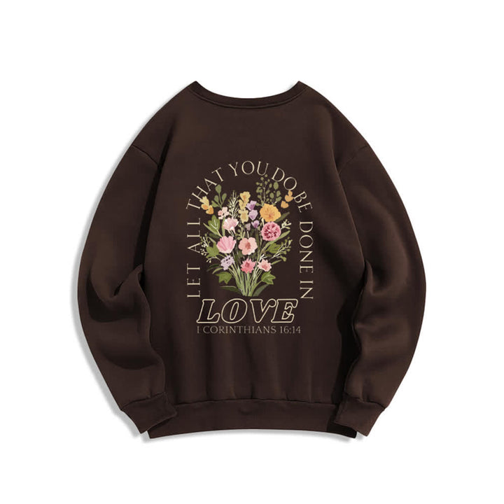 Christianartworkshop Love In Bloom Cross Back Print Fleece Sweatshirt - image 7