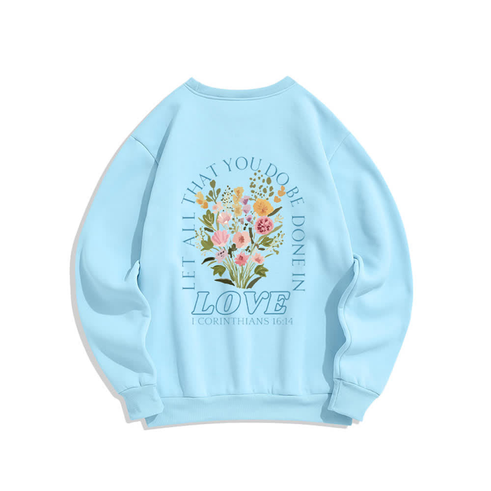 Christianartworkshop Love In Bloom Cross Back Print Fleece Sweatshirt - image 10