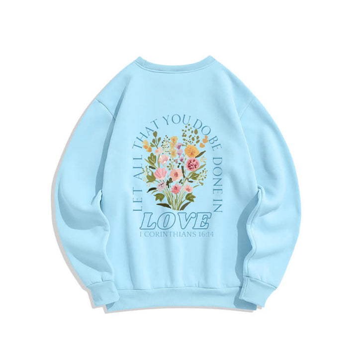 Christianartworkshop Love In Bloom Cross Back Print Fleece Sweatshirt - image 10