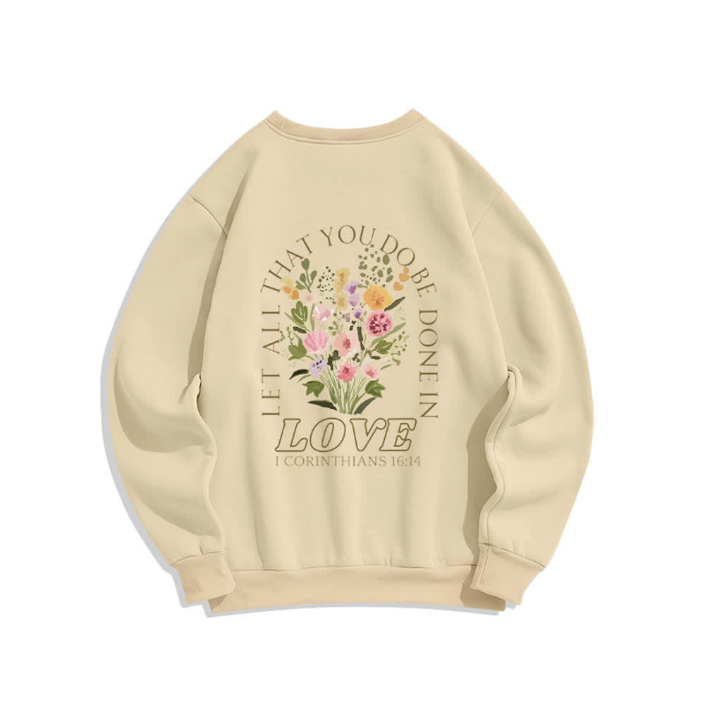Christianartworkshop Love In Bloom Cross Back Print Fleece Sweatshirt - image 16