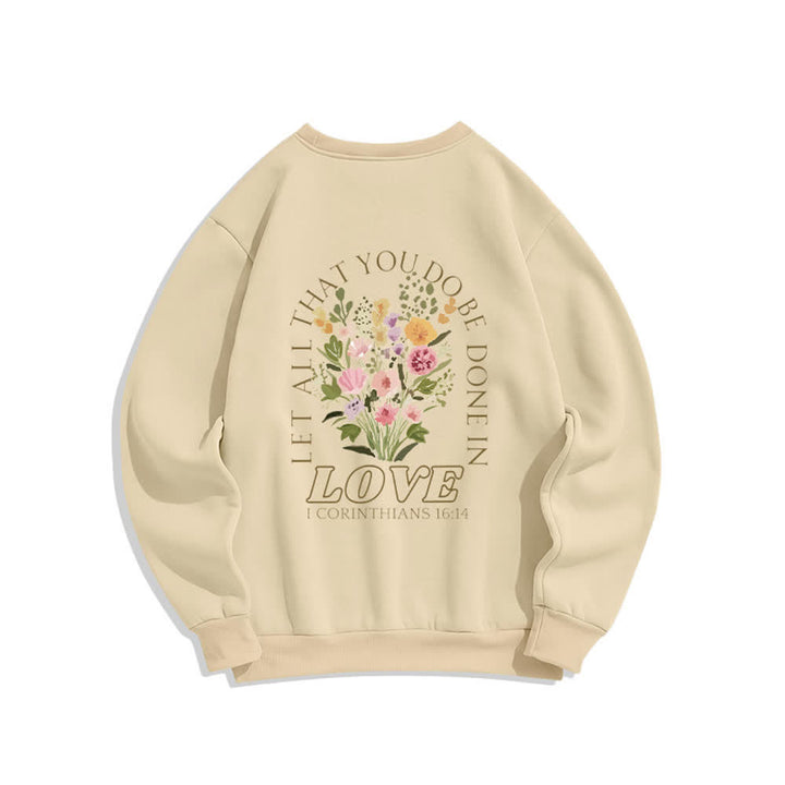 Christianartworkshop Love In Bloom Cross Back Print Fleece Sweatshirt - image 16