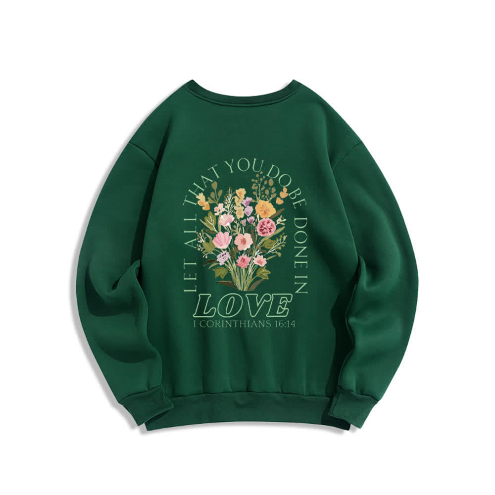 Christianartworkshop Love In Bloom Cross Back Print Fleece Sweatshirt - image 13