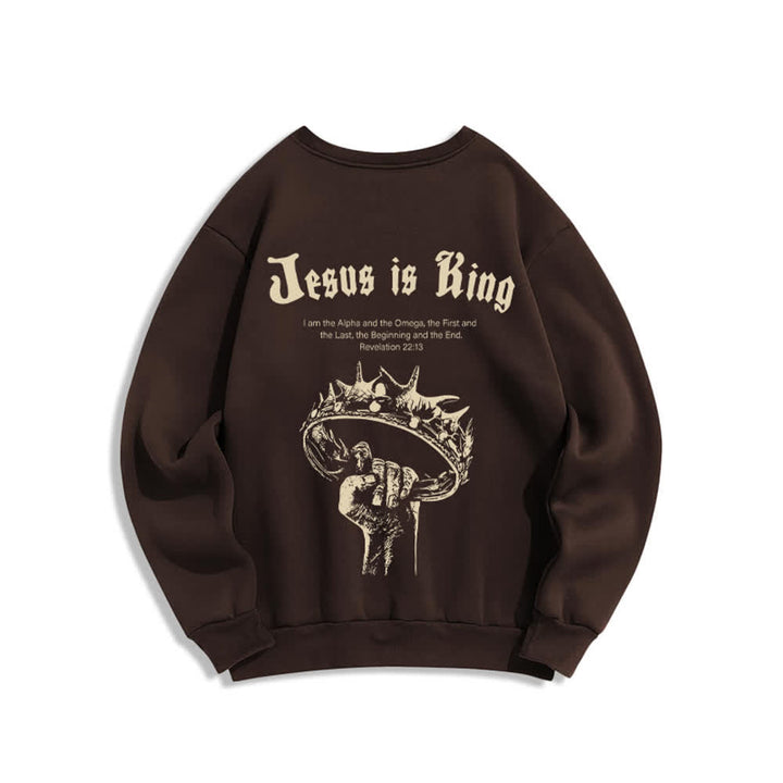 Christianartworkshop Jesus Is King Crown Back Print Crewneck Sweatshirt - image 7