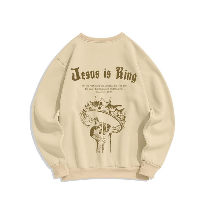 Christianartworkshop Jesus Is King Crown Back Print Crewneck Sweatshirt - image 16