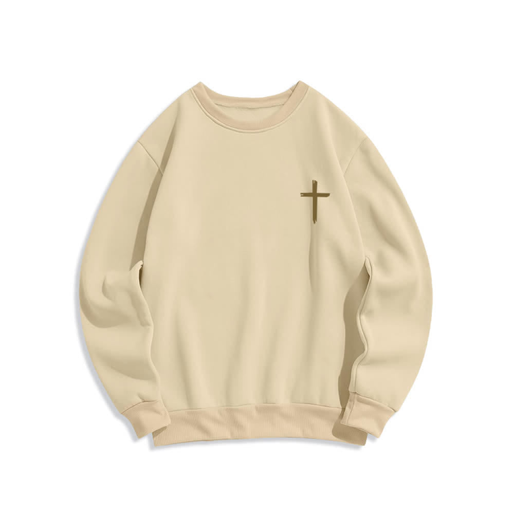 Christianartworkshop Fear Not Angel Back Graphic Cross Crewneck Sweatshirt - image 14