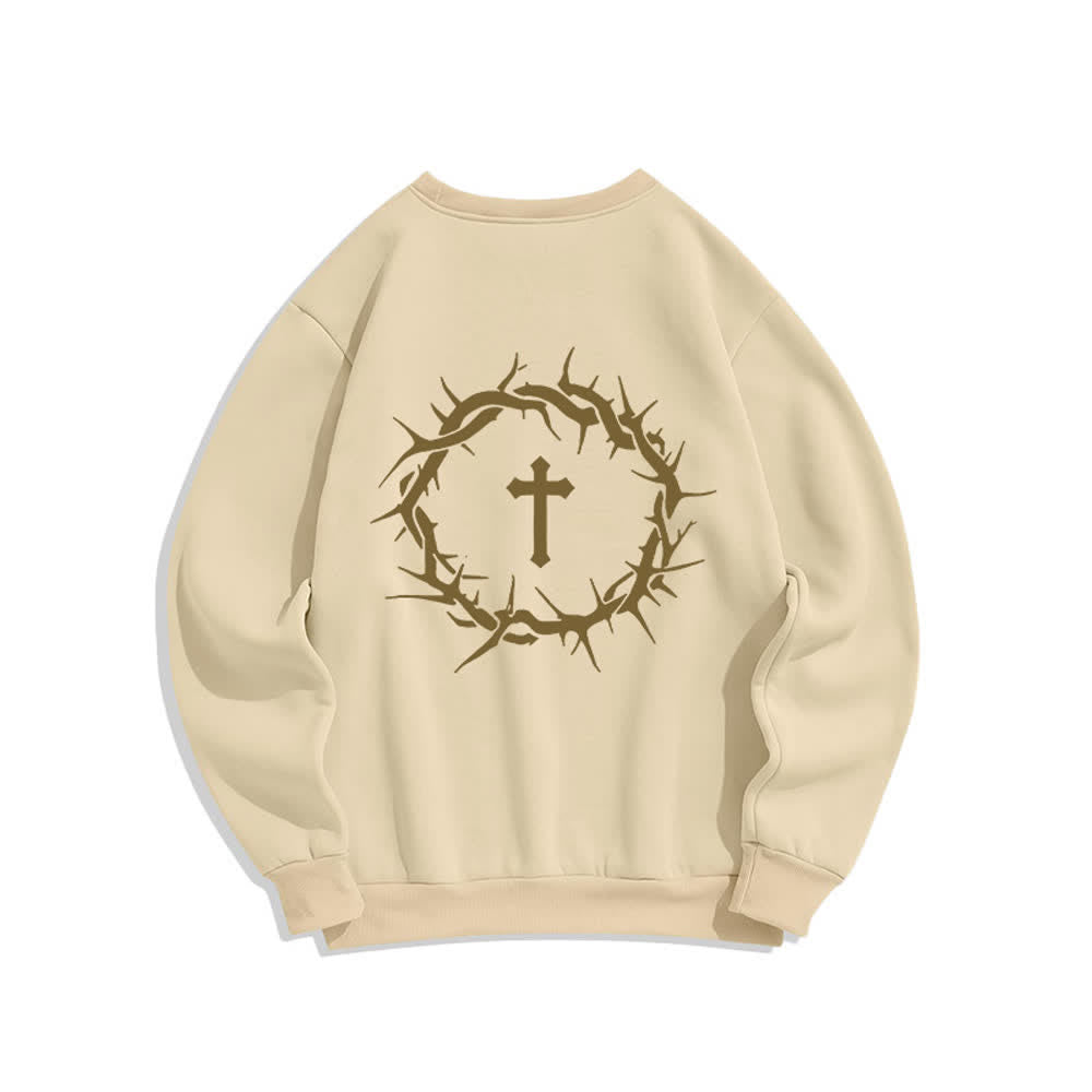 Christianartworkshop Faith Over Fear Cross Graphic Fleece Lined Crewneck Sweatshirts - image 13