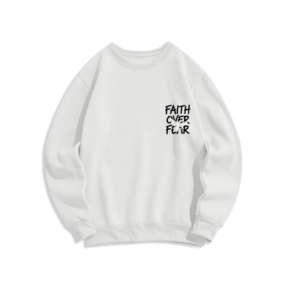 Christianartworkshop Faith Over Fear Dove Graphic Oversized Crewneck Sweatshirt - image 5