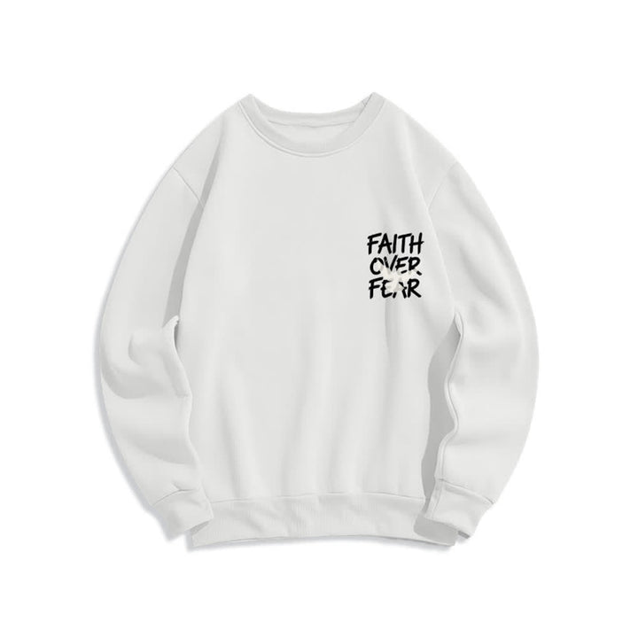 Christianartworkshop Faith Over Fear Dove Graphic Oversized Crewneck Sweatshirt - image 5