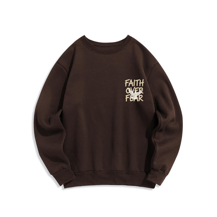 Christianartworkshop Faith Over Fear Dove Graphic Oversized Crewneck Sweatshirt - image 11
