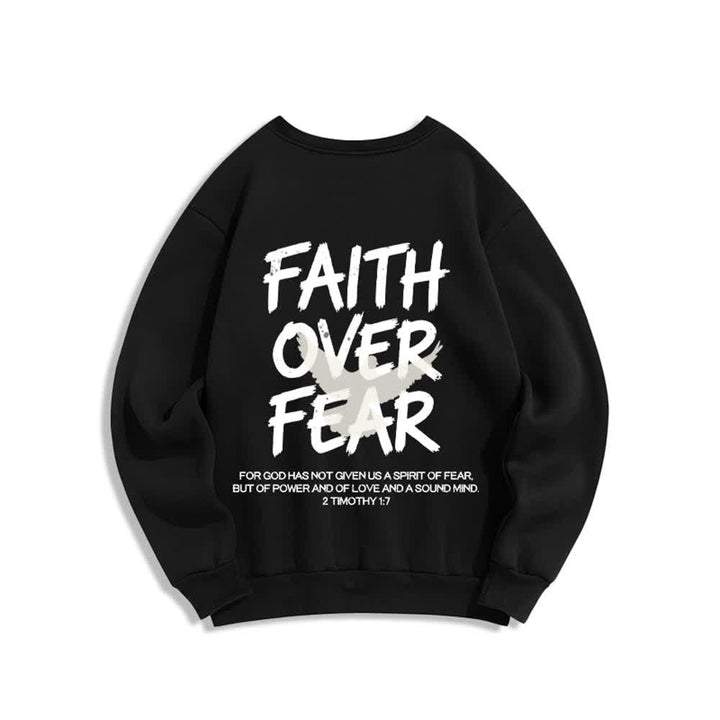 Christianartworkshop Faith Over Fear Dove Graphic Oversized Crewneck Sweatshirt - image 7