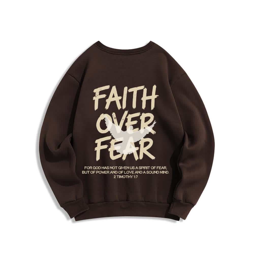 Christianartworkshop Faith Over Fear Dove Graphic Oversized Crewneck Sweatshirt - image 10