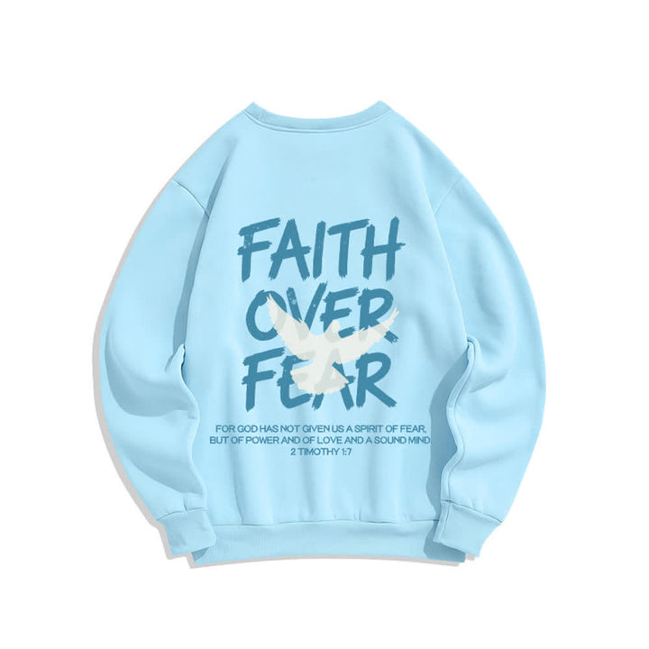 Christianartworkshop Faith Over Fear Dove Graphic Oversized Crewneck Sweatshirt - image 13