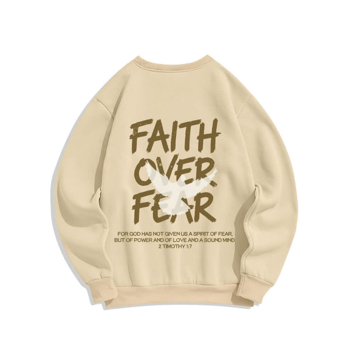 Christianartworkshop Faith Over Fear Dove Graphic Oversized Crewneck Sweatshirt - image 1
