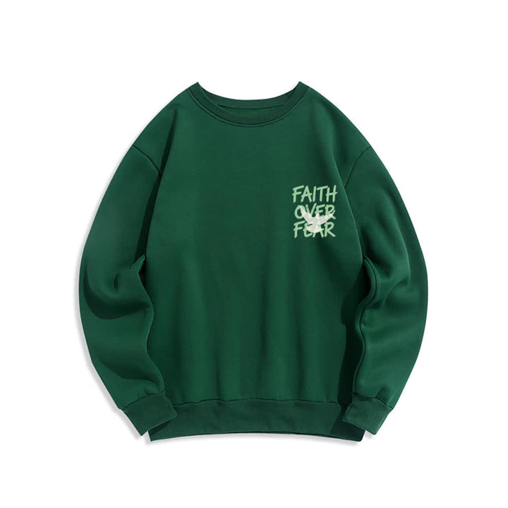 Christianartworkshop Faith Over Fear Dove Graphic Oversized Crewneck Sweatshirt - image 17
