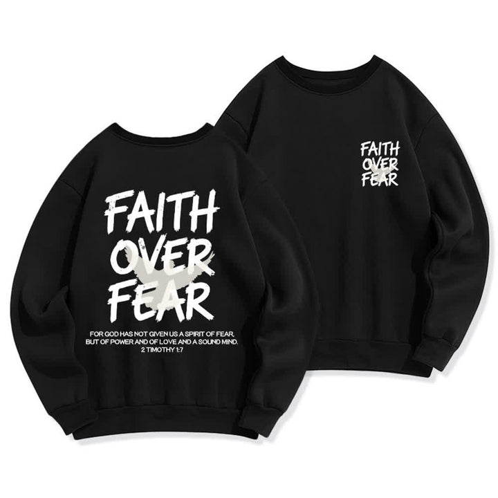 Christianartworkshop Faith Over Fear Dove Graphic Oversized Crewneck Sweatshirt - Black - 2XL - image 6