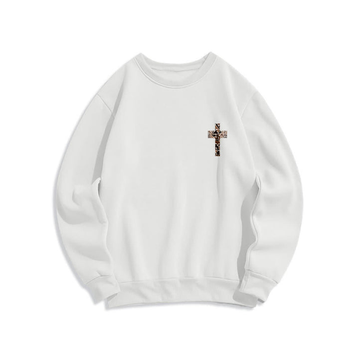 Christianartworkshop Olive Camo Cross Verse Oversized Crewneck Sweatshirt - image 5