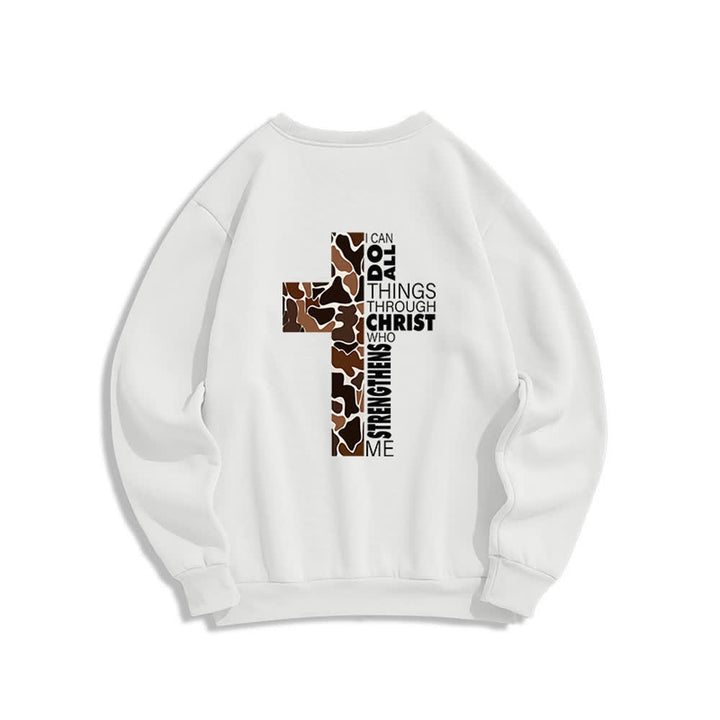 Christianartworkshop Olive Camo Cross Verse Oversized Crewneck Sweatshirt - image 4
