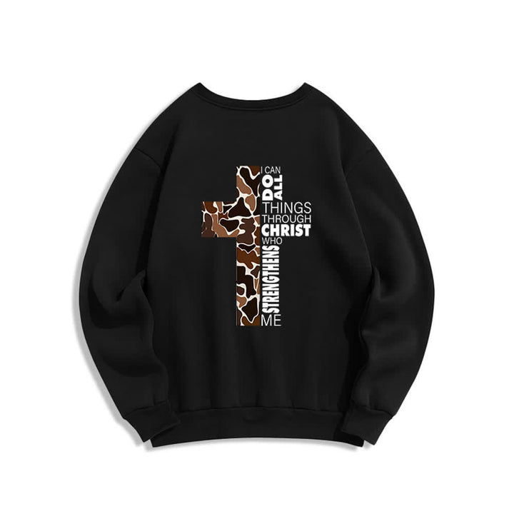 Christianartworkshop Olive Camo Cross Verse Oversized Crewneck Sweatshirt - image 7