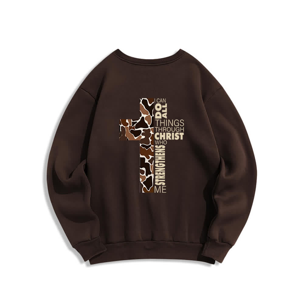 Christianartworkshop Olive Camo Cross Verse Oversized Crewneck Sweatshirt - image 10