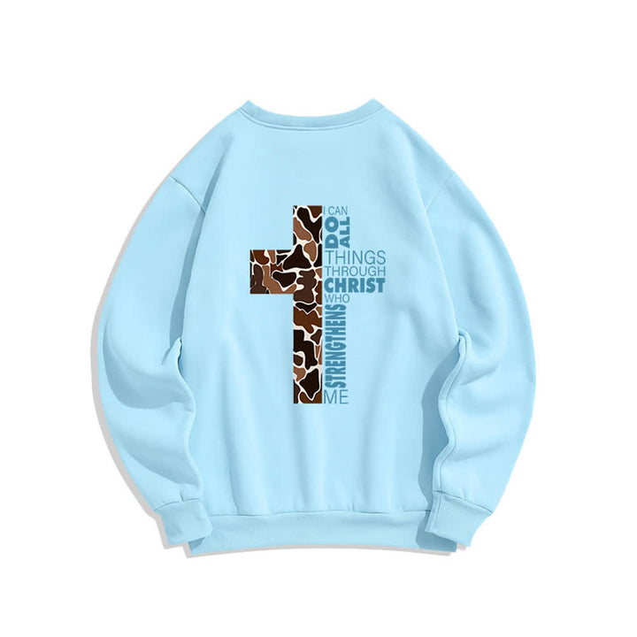 Christianartworkshop Olive Camo Cross Verse Oversized Crewneck Sweatshirt - image 13