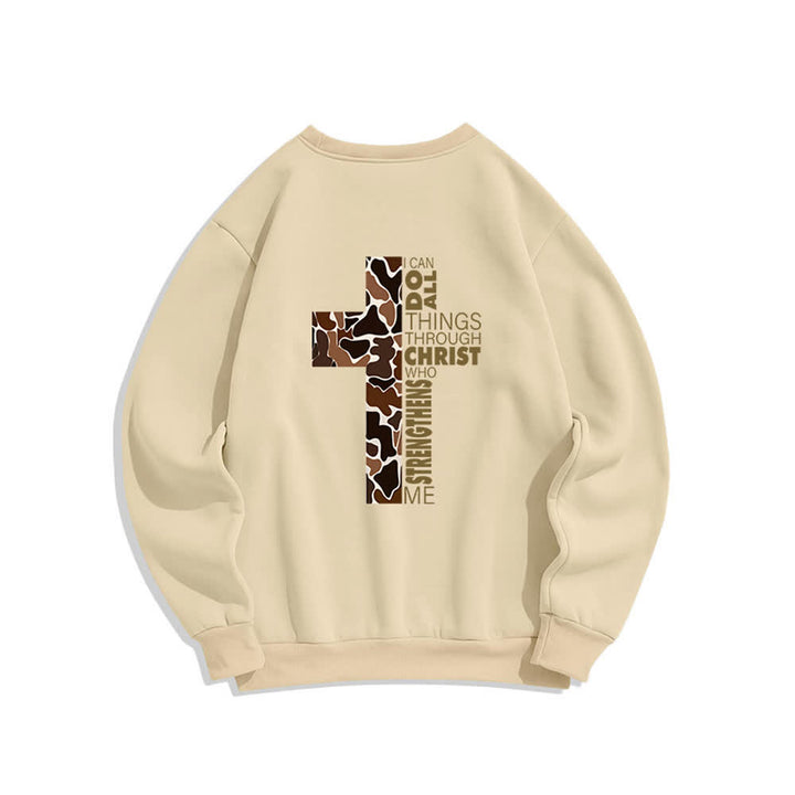 Christianartworkshop Olive Camo Cross Verse Oversized Crewneck Sweatshirt - image 16