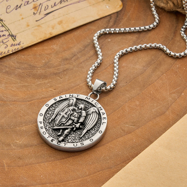 FREE Today: Vintage Relief Saint Michael Reversible Medallion Necklace: Emblem of Mighty Heavenly Protection - image 4