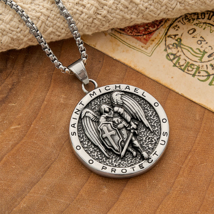 FREE Today: Vintage Relief Saint Michael Reversible Medallion Necklace: Emblem of Mighty Heavenly Protection - image 2